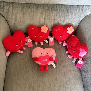 Plush Heart Valentine Dolls - Red & Pink
